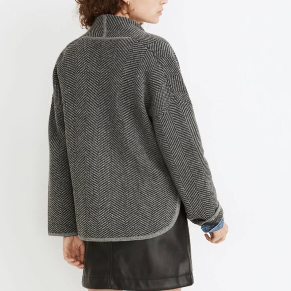 Herringbone Crop Sweater Jacket - Picture 9 of 9